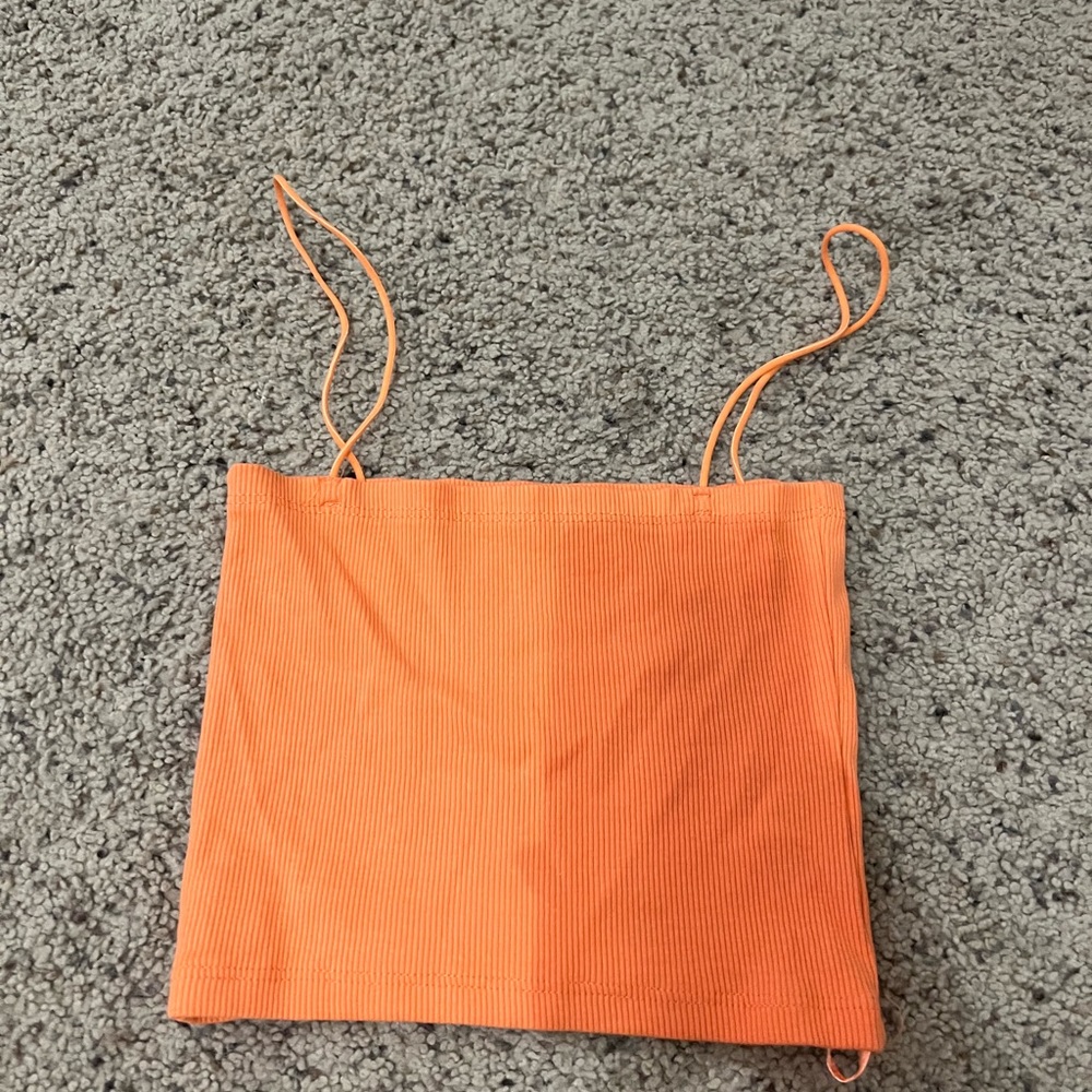 Zara Orange Cropped Tank Top/Tube top